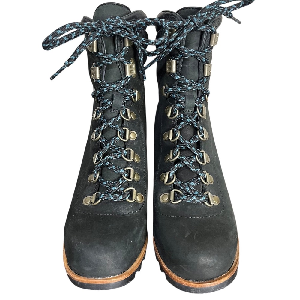 Sorel Conquest Waterproof Wedge Boots Leather Women's Black - DarkGray Size 7 - Picture 9 of 9